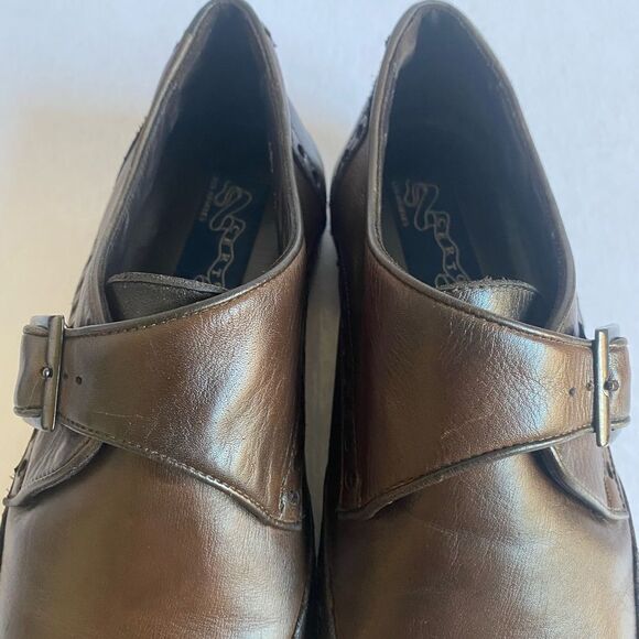CERTO Men’s Single Monk Strap Wing Tip Leather Shoes Size 42 / 9.5 US - Picture 7 of 15